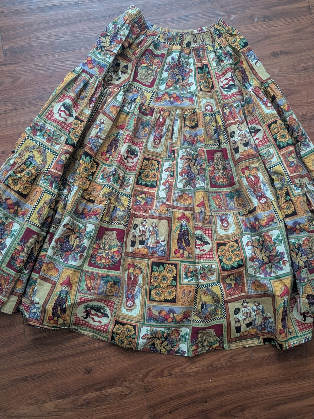 Boho Patchwork Maxi Skirt - Multicolor Fall/Thanksgiving